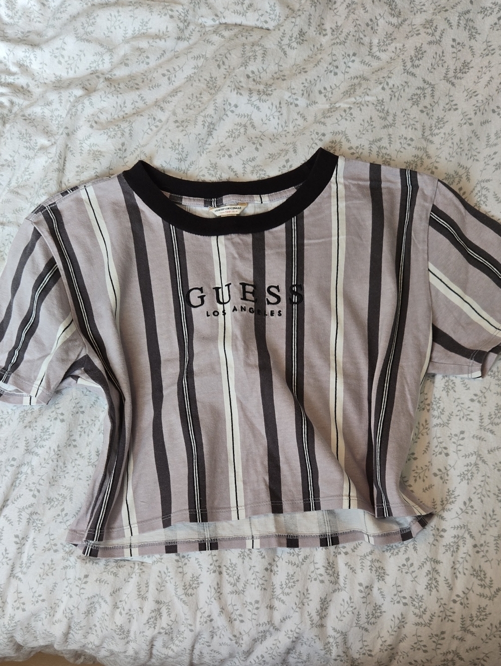 GUESS Striped Crop Top